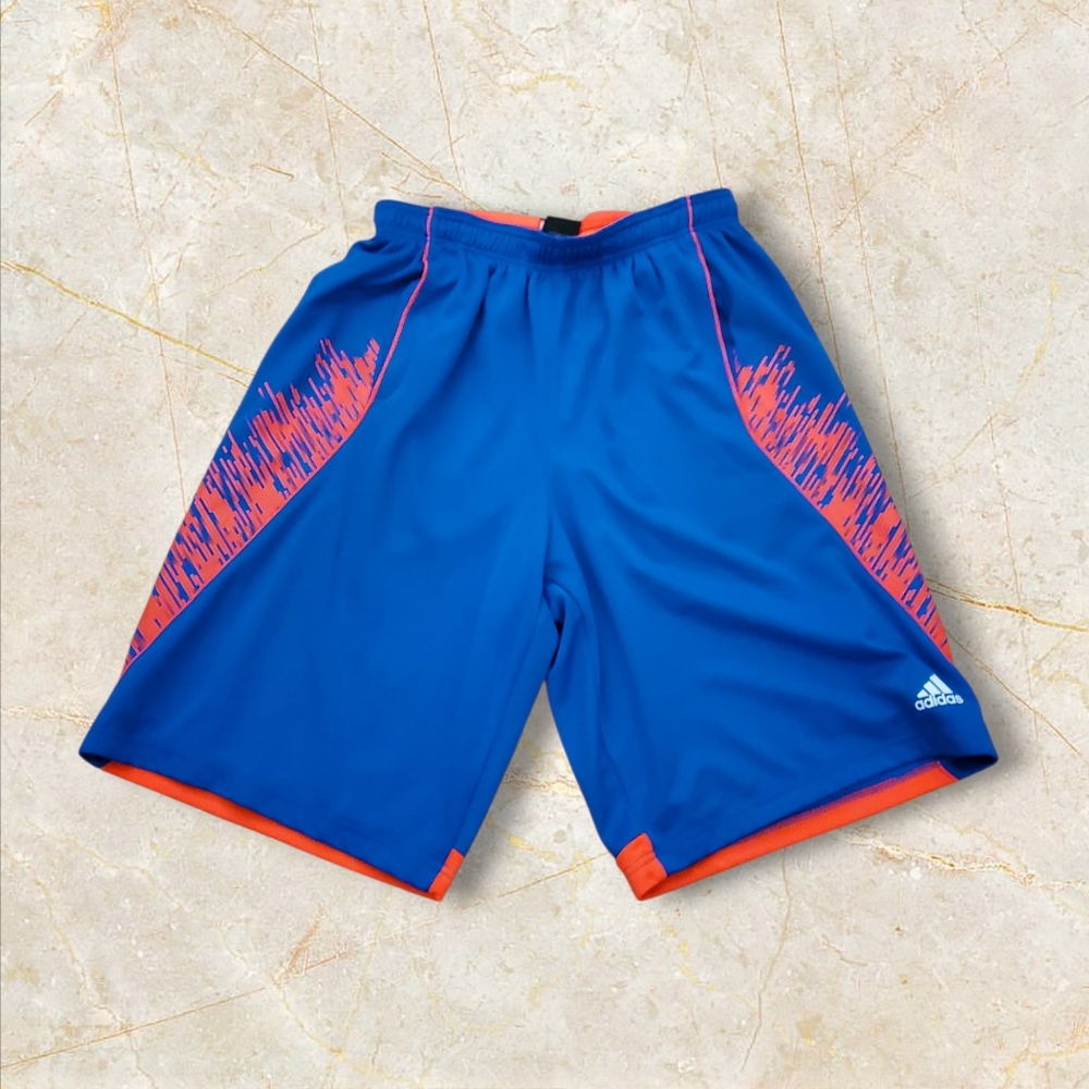 Adidas Men's Athletic Shorts in Blue and Orange